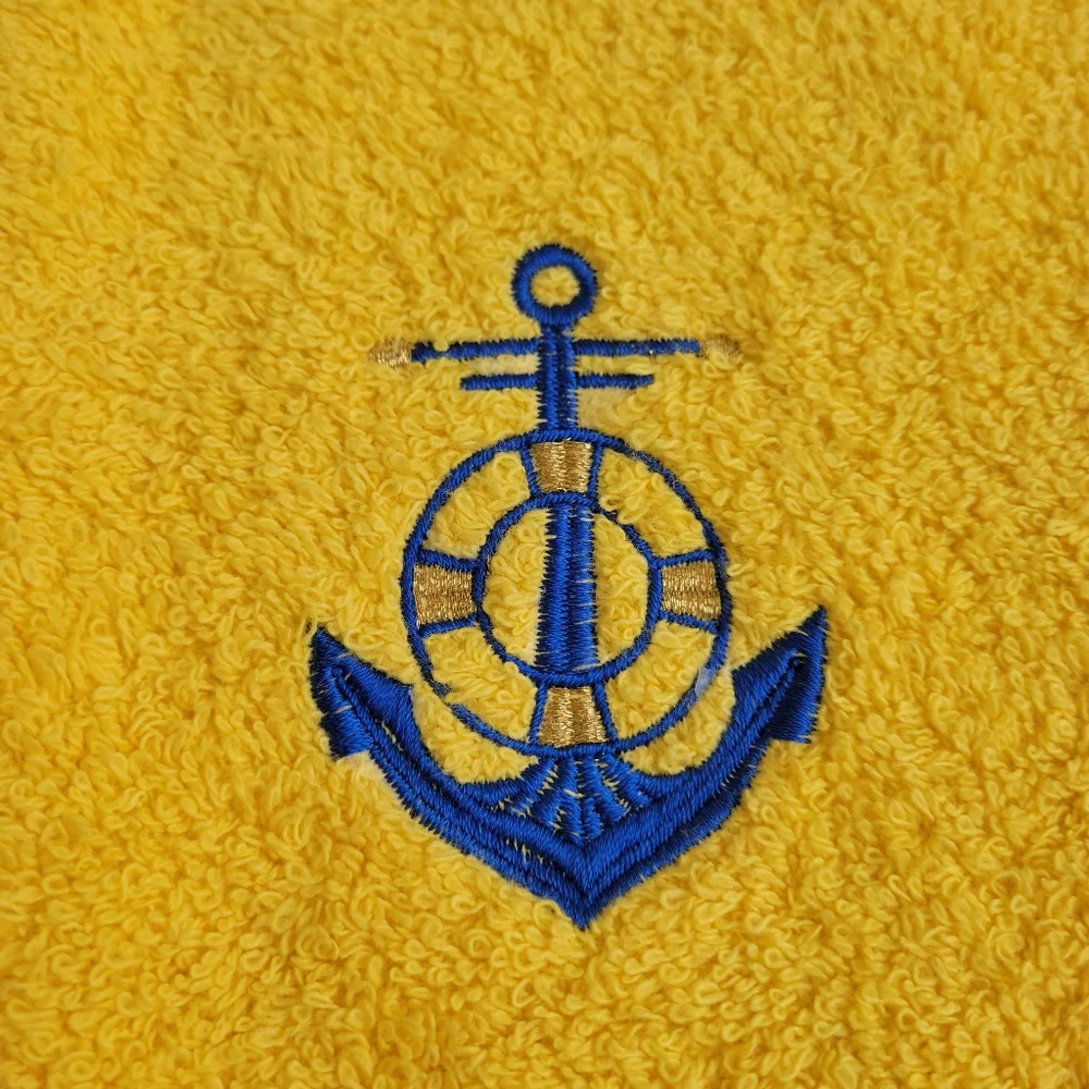 Vintage Avanti Yellow Nautical Hand Tip Towel NOS/NWT